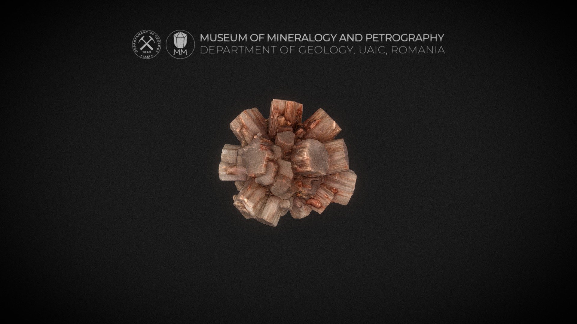 Aragonite cyclic twin starburst crystal cluster 3d model