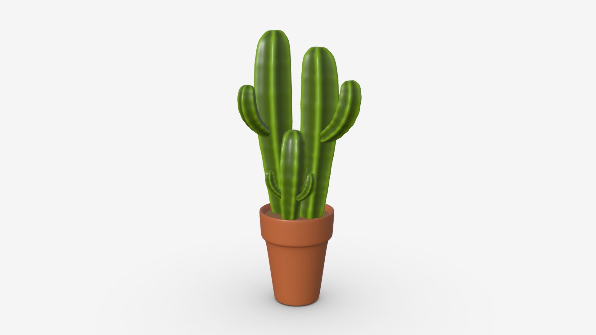 Cactus in pot 03 stylized 3d model