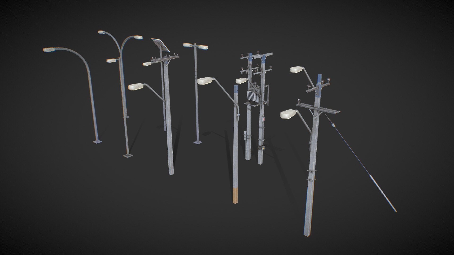 Electric Light Poles 3d model