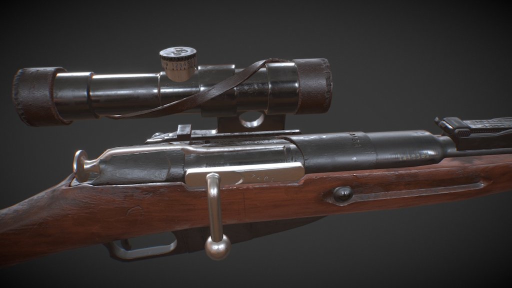 Mosin-Nagant Rifle of V. Zaytsev 3d model