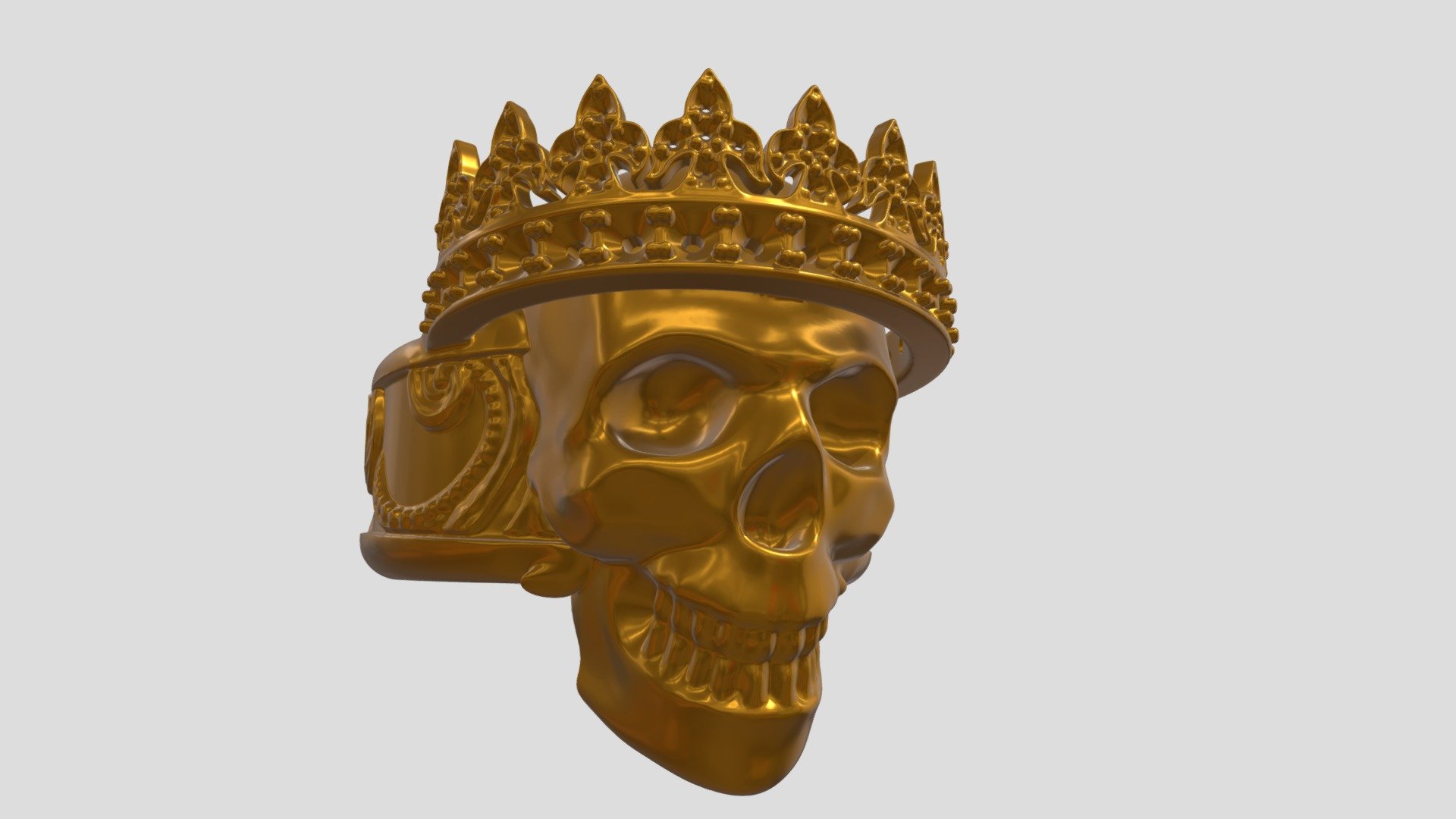 skull crown ring 3d model