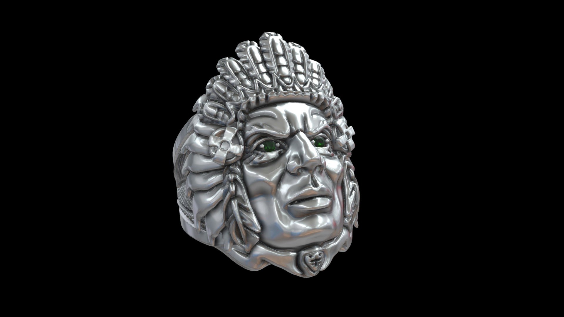 Indian Chief Warrior Ring 3d model