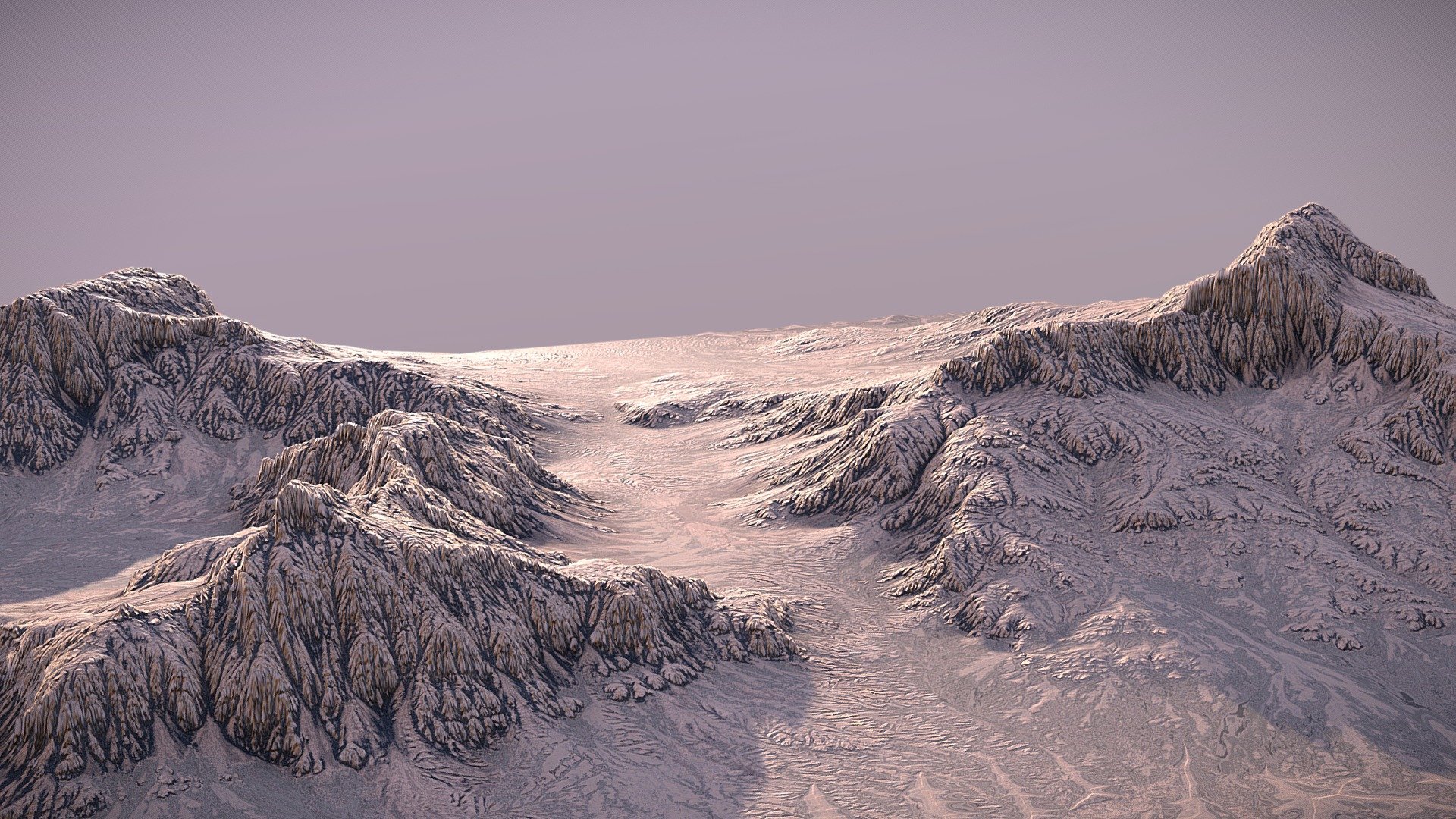 Three Dark Mountains 3d model