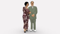 Mustacheman with woman in redbrown dress 0851