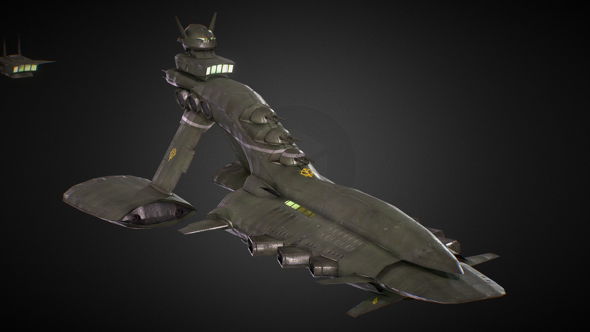 Zeon Musai Class Space light cruiser 3d model