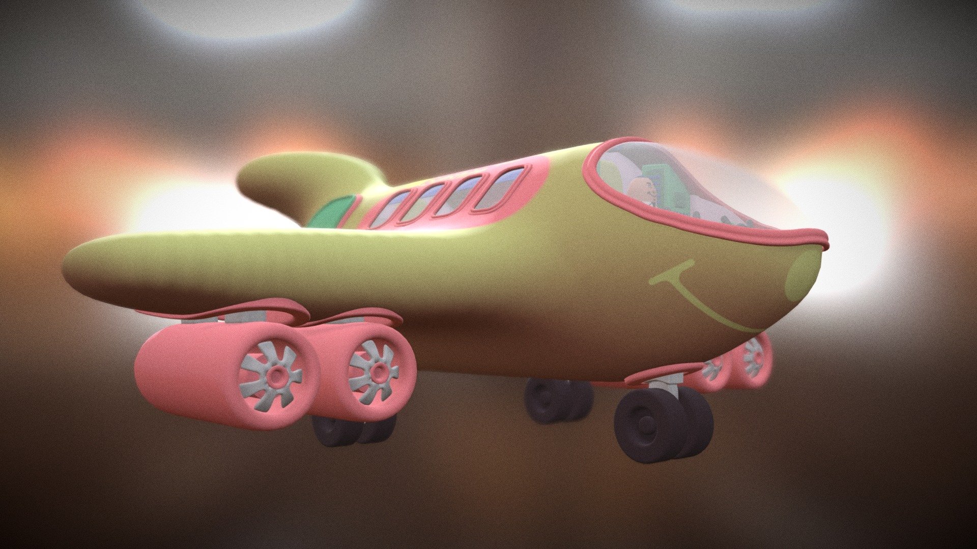 cartoon Airplane (sketch) 3d model