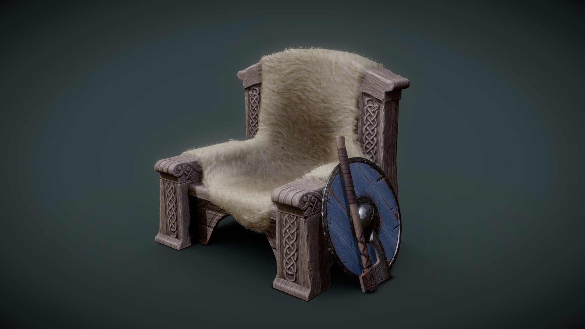 Viking Throne 3d model