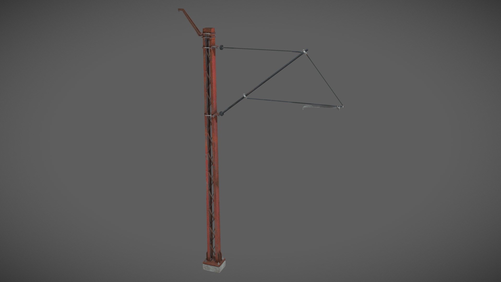 Railway traction pole 3d model