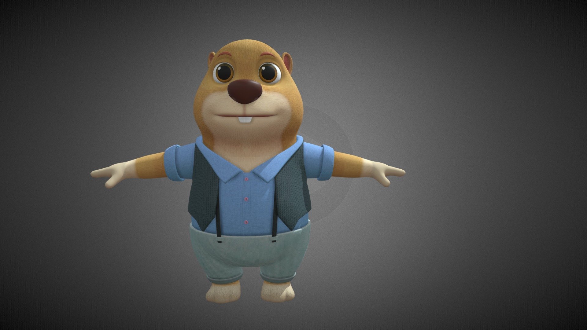 cartoon marmot 3d model