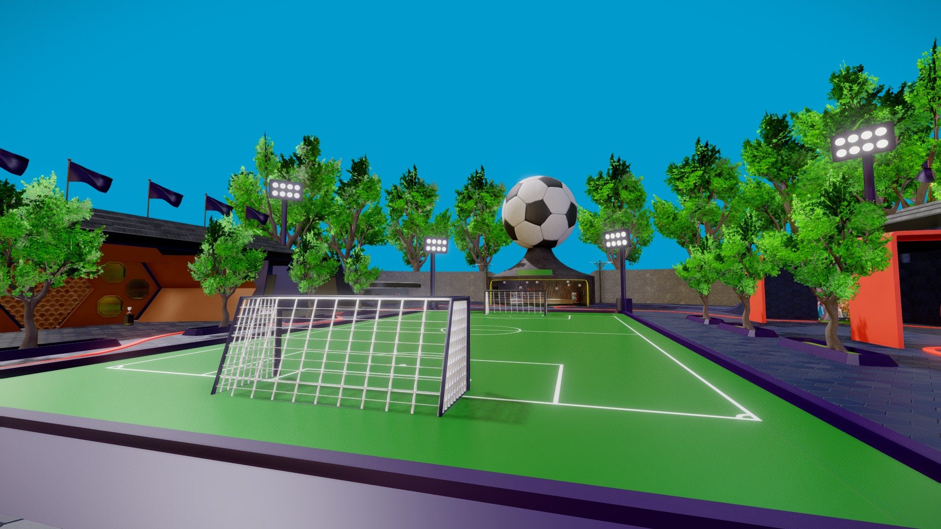 Metaverse Soccer Fanzone |PBR| VR/AR Ready 3d model