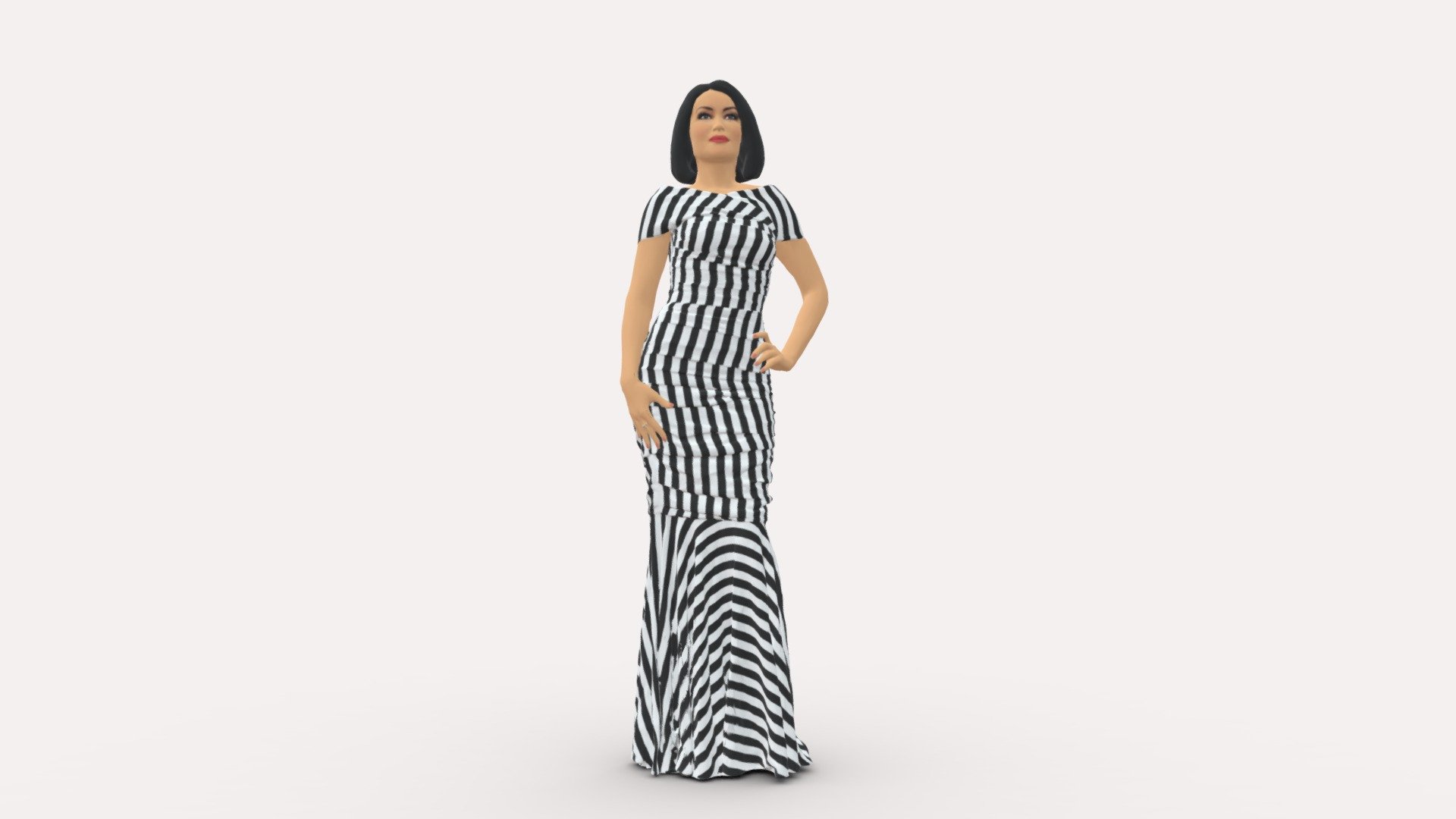 Striped Woman 0395 3d model