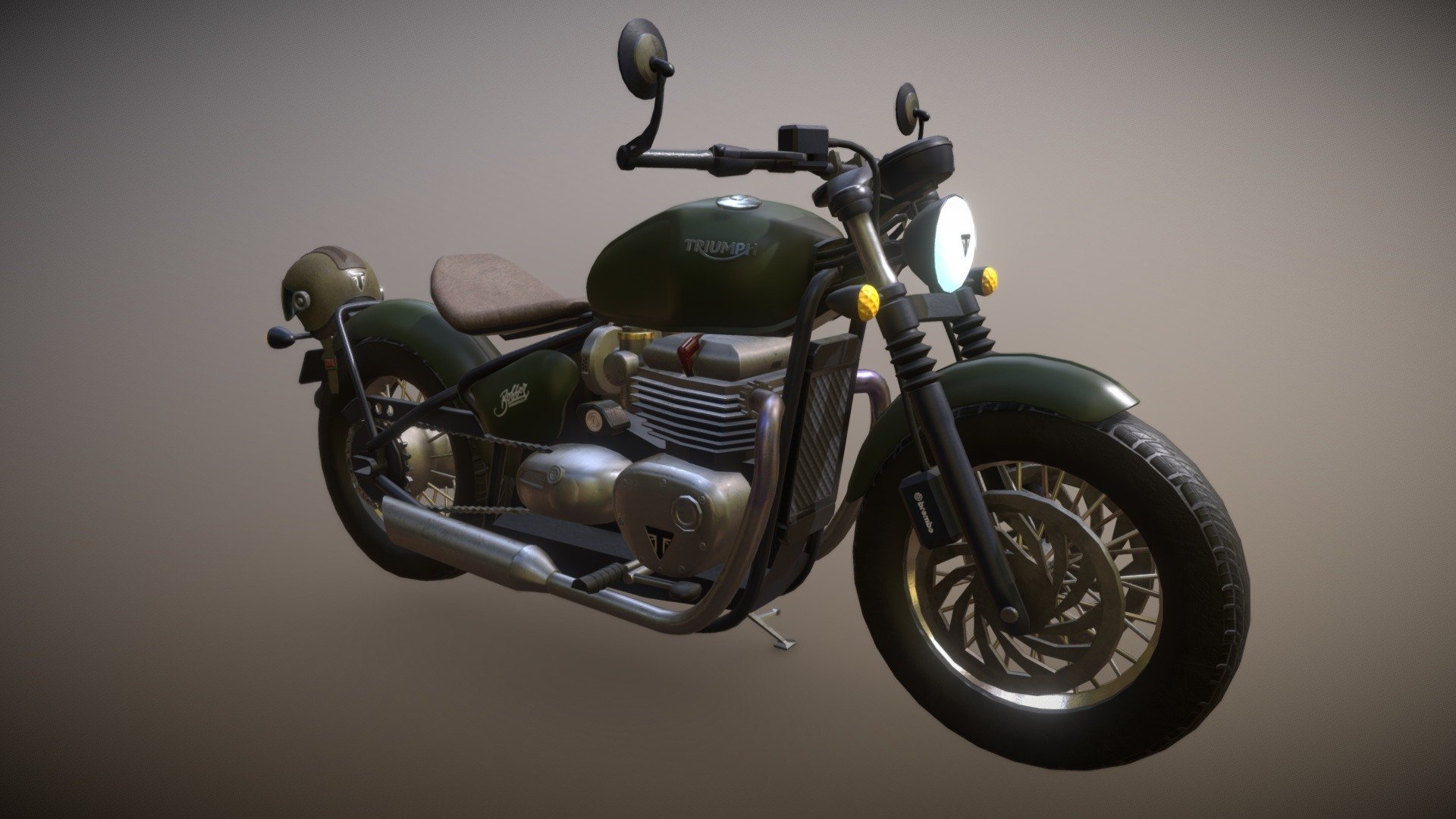 Triumph Bonneville Bobber 1200cc Motorcycle 3d model