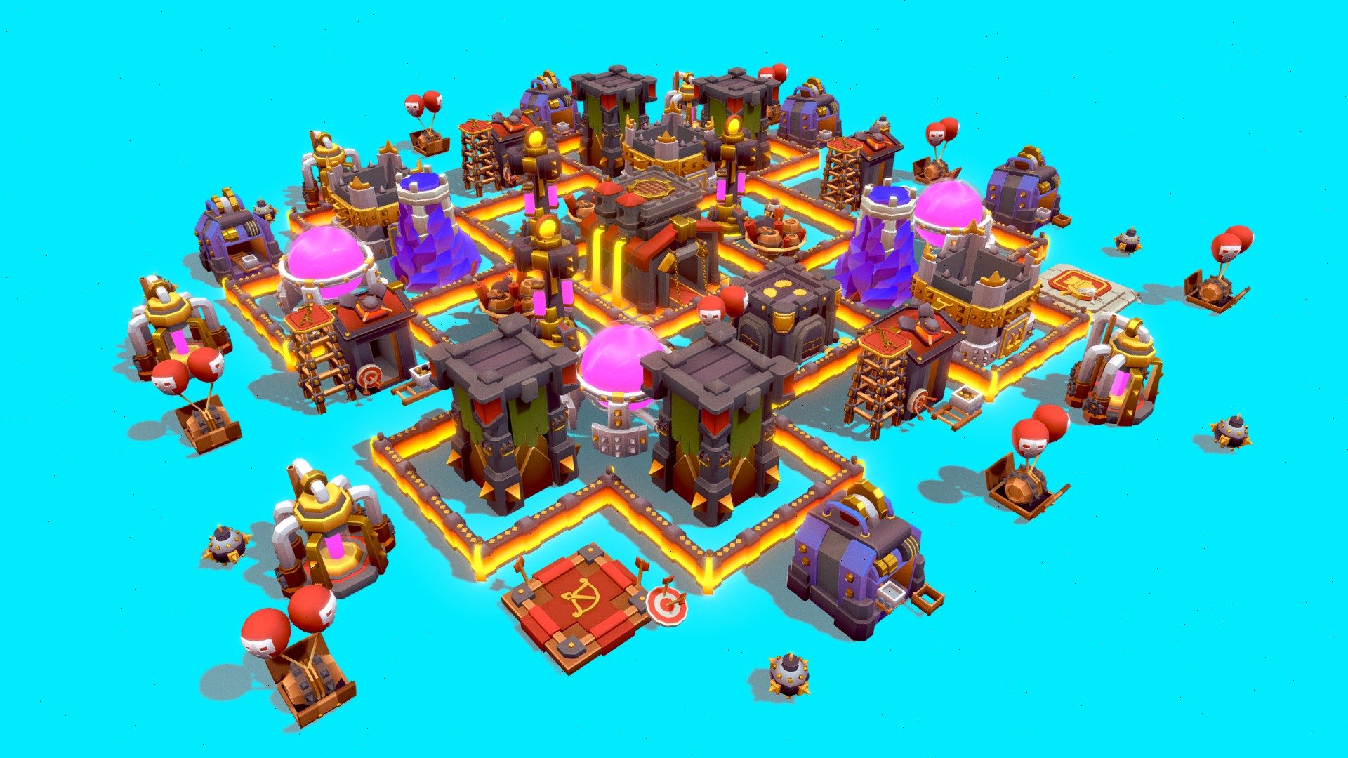 Clash of Clans Town Hall 10 3d model