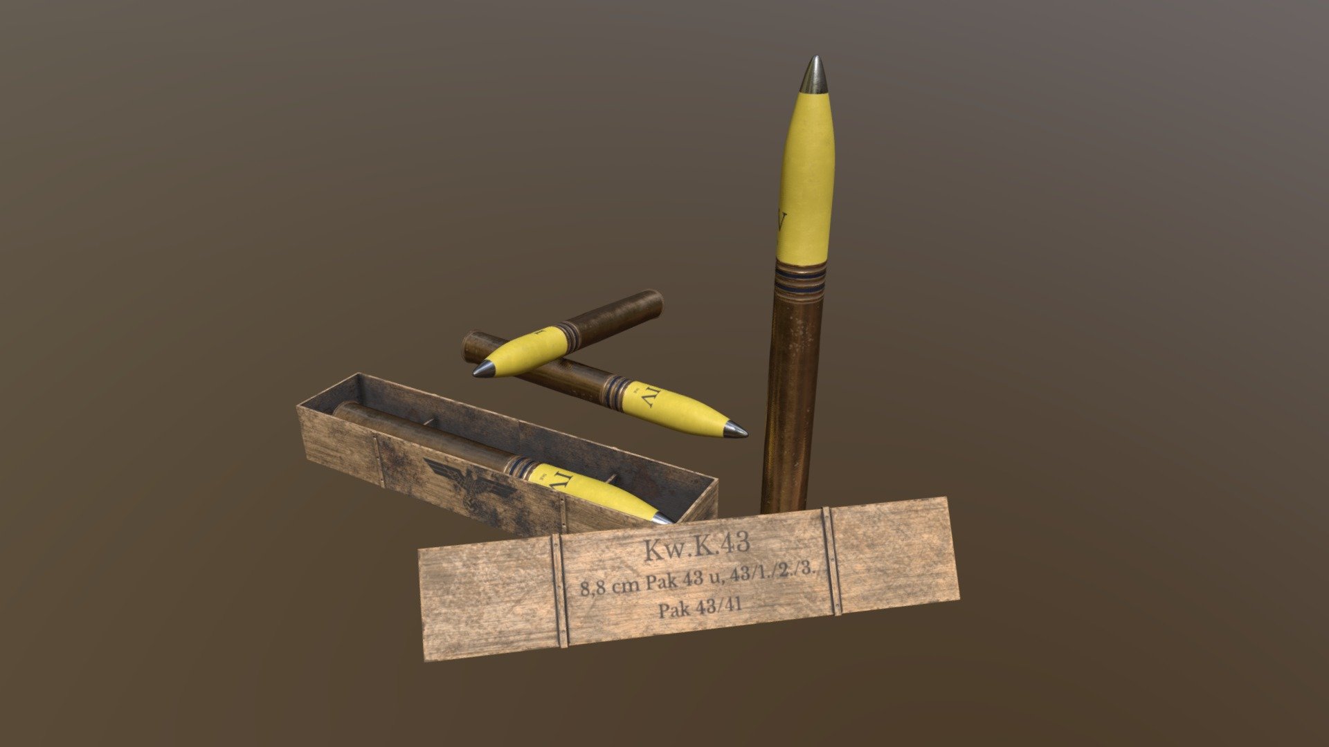 Flak  88mm German WWII Ammo 3d model