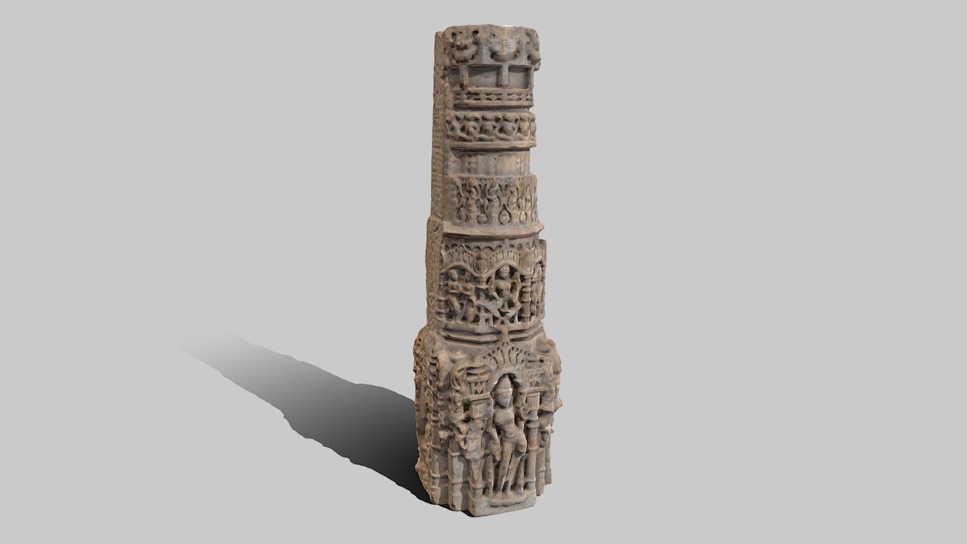 India Marble Temple Pillar 3d model