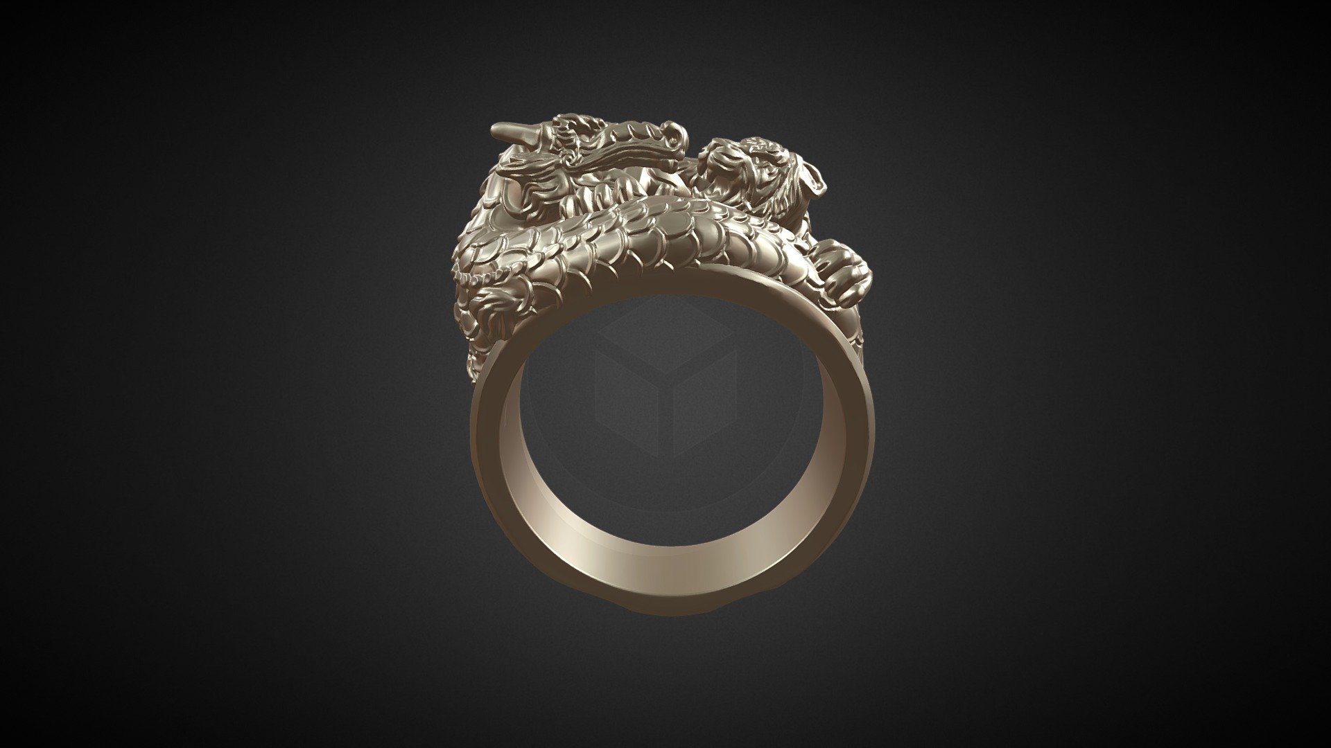 Tiger vs Dragon Ring 3d model