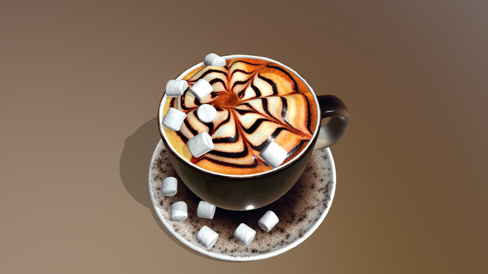 Cup of cappuccino 3d model