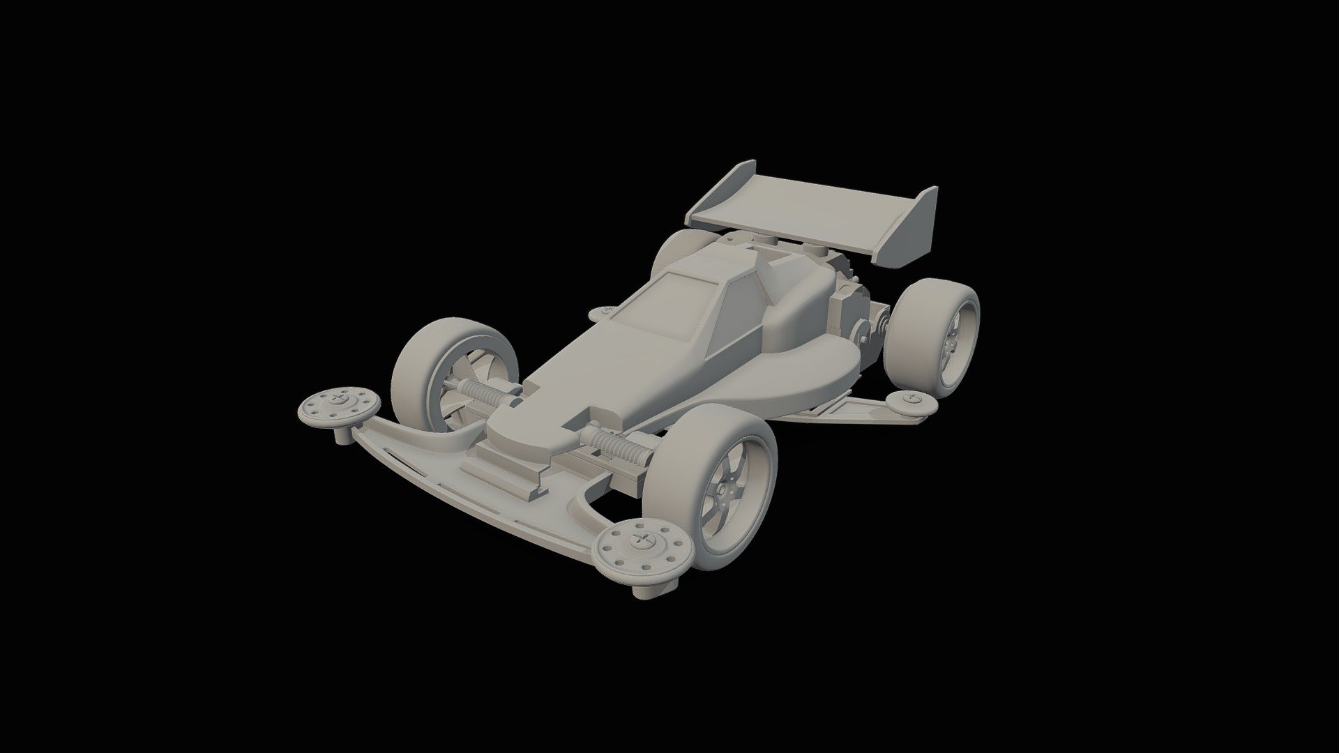 Mini 4WD Super1 Chassis 3d model