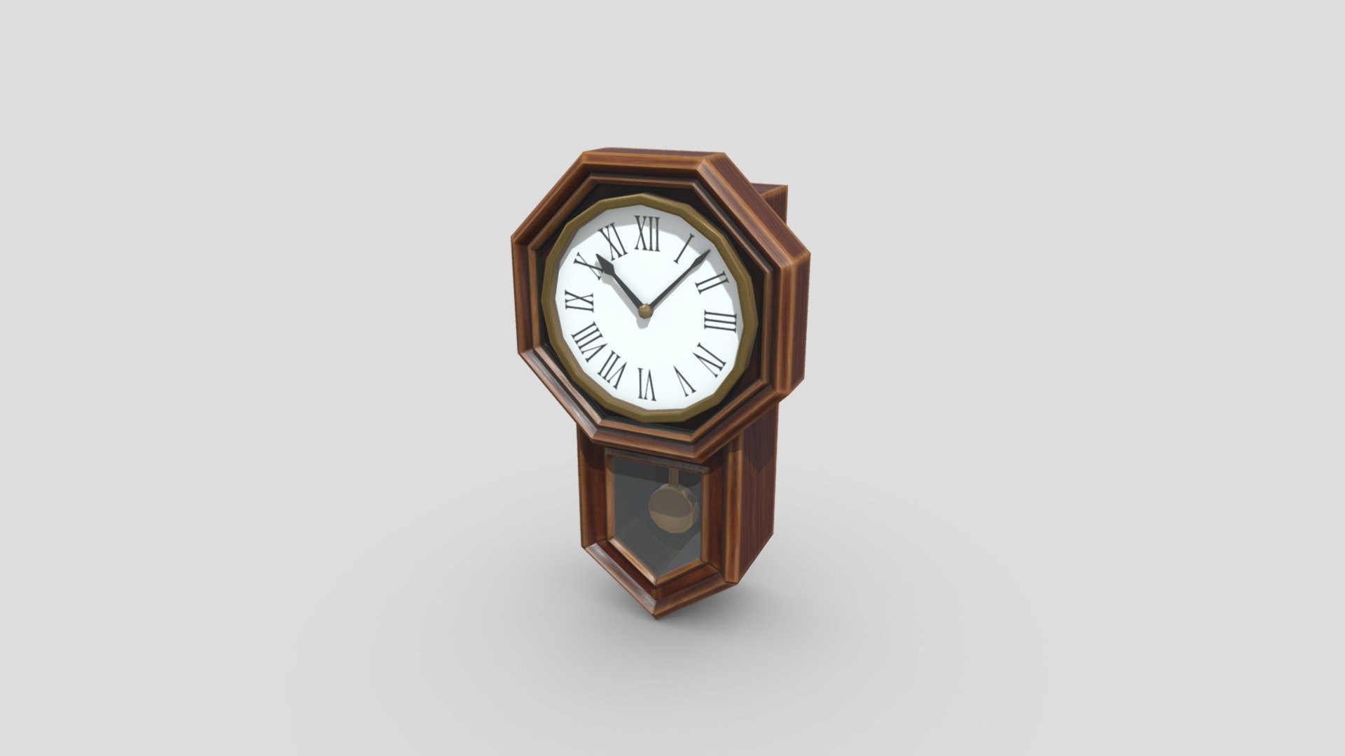 Stylized Low Poly Pendulum Clock 3d model