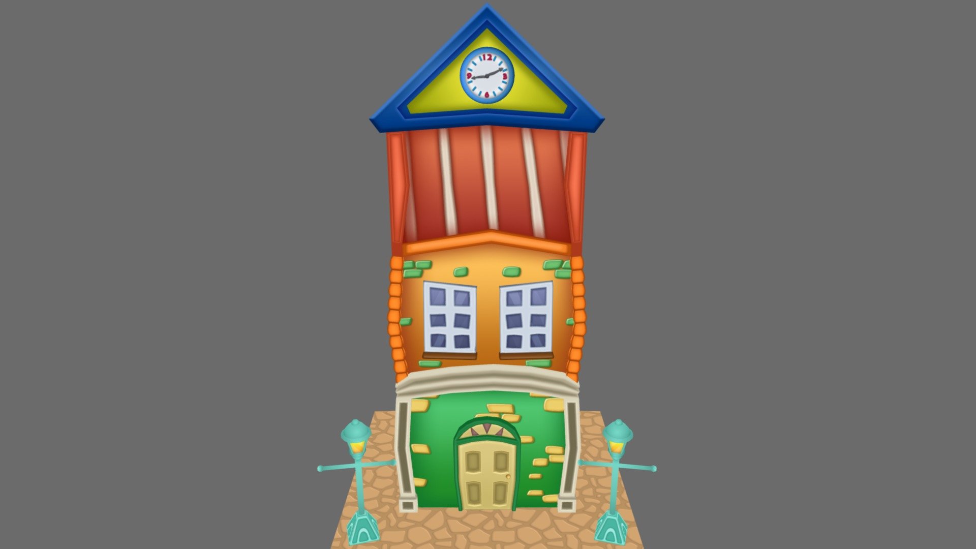 Cartoon Building 3d model