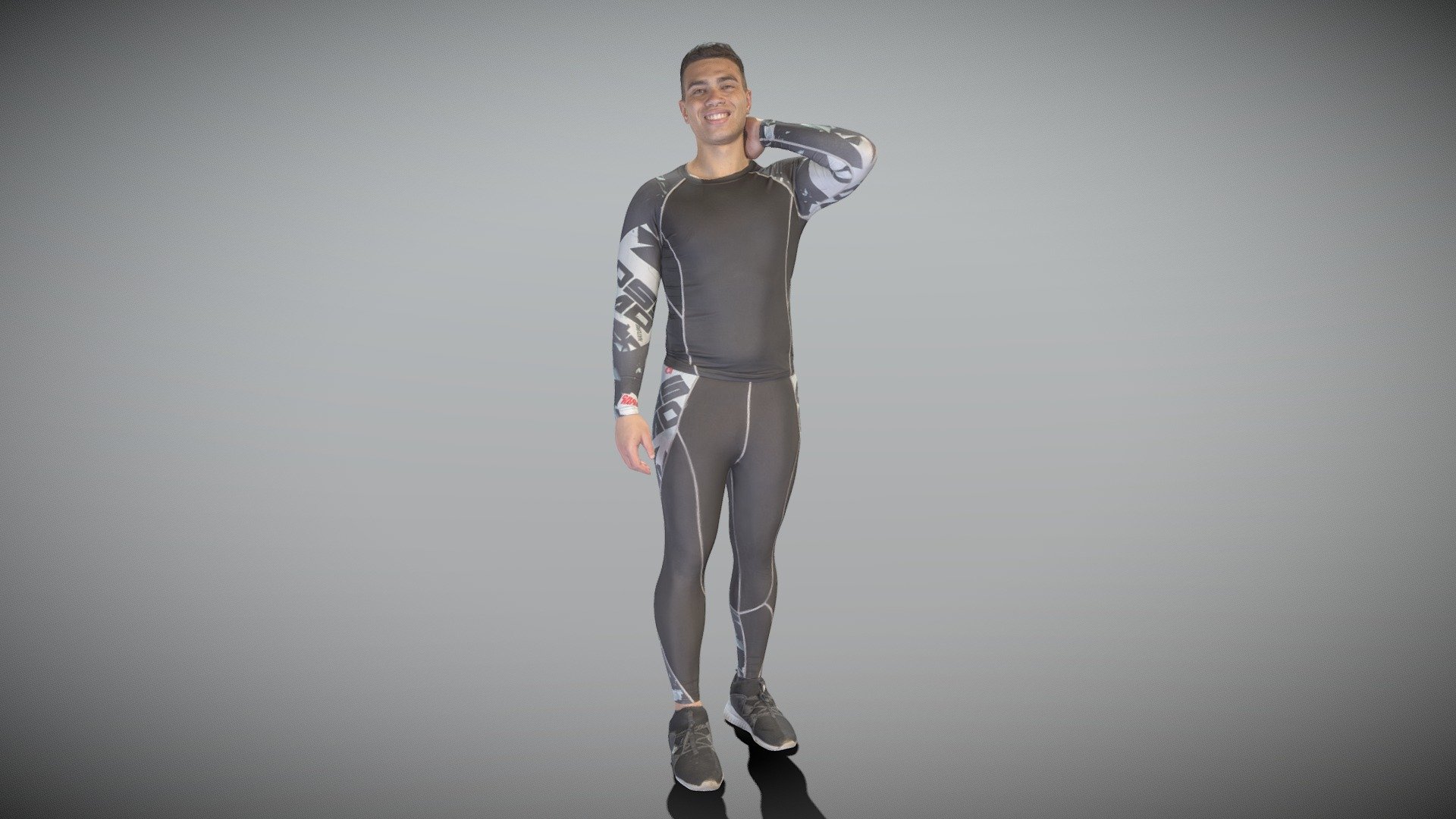 Handsome young man in sportswear 329 3d model