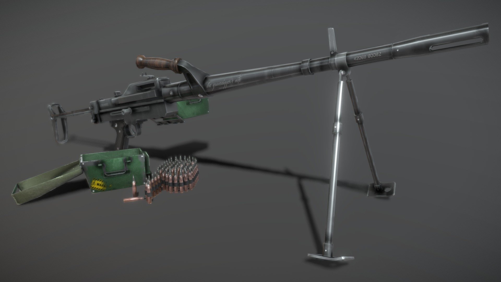 TGW-52 : French Machine gun 3d model