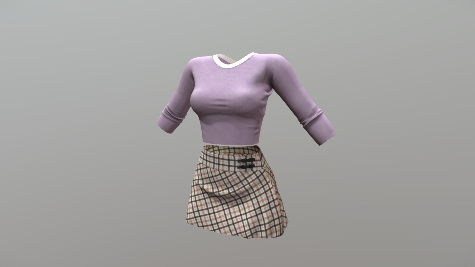 SAVE Female Skirt Tennis Outfit 3d model