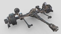 3D model ZIL-157_Rear axle with driveshaft.