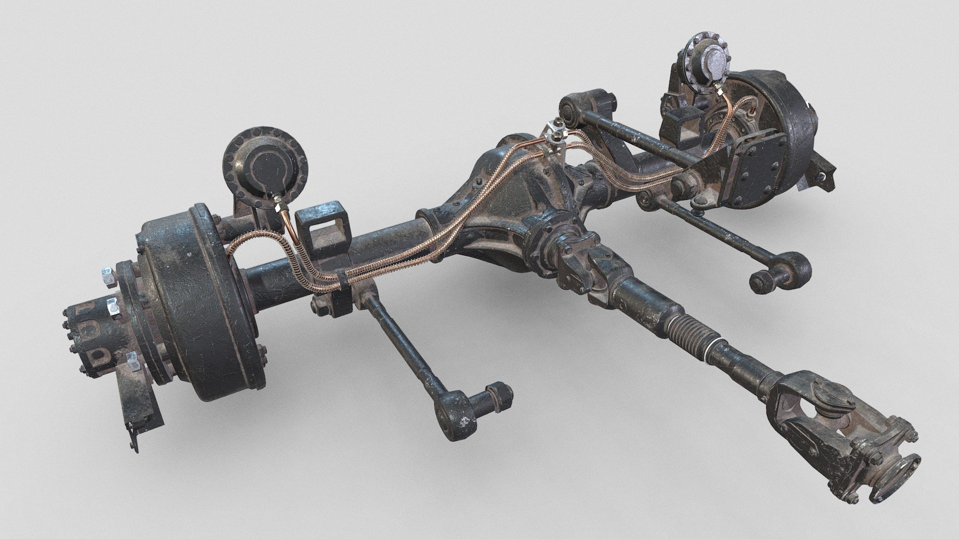 3D model ZIL-157_Rear axle with driveshaft. 3d model