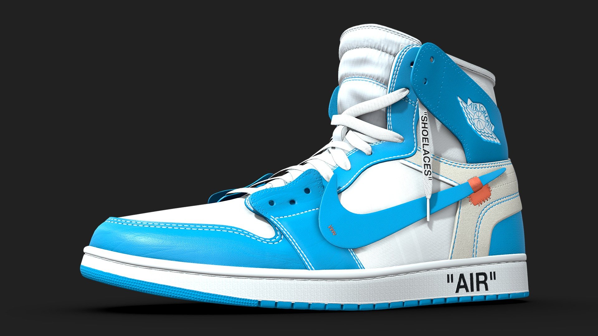 Jordan 1 Off White UNC 3d model