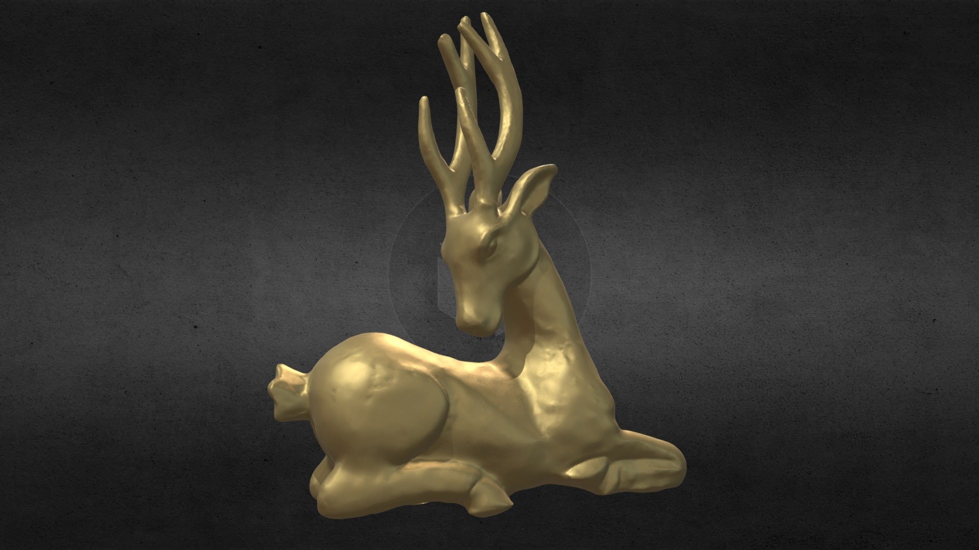 Christmas Golden Reindeer 3d model