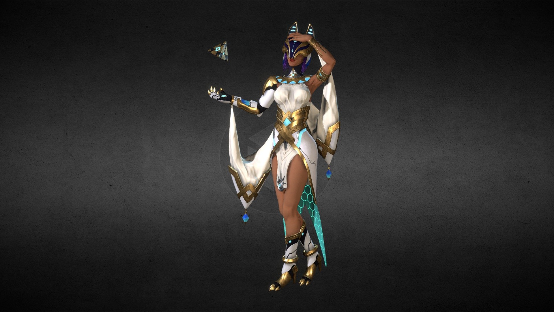 Cyberpunk-Ancient Egypt Girl 3d model