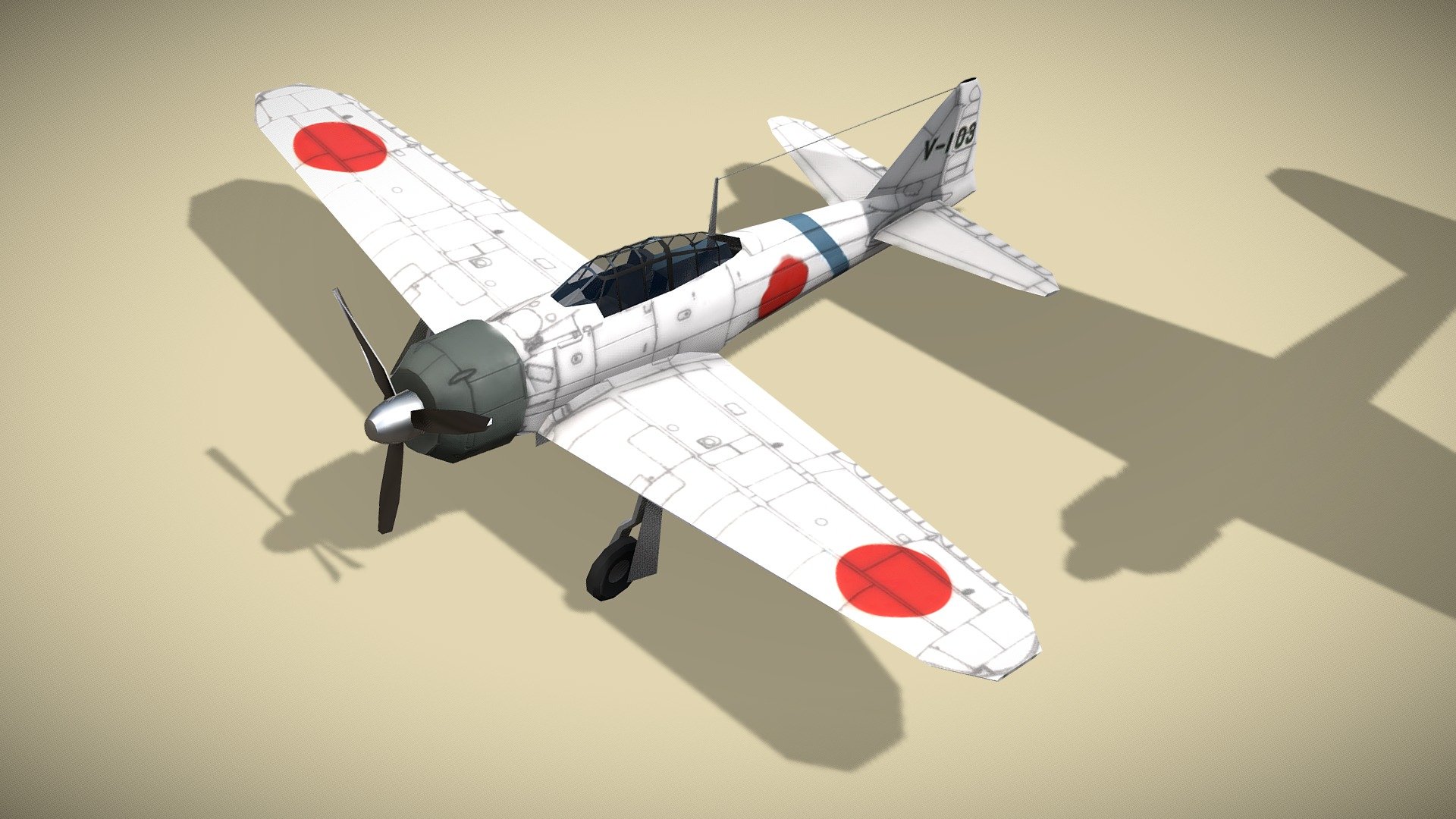 Mitsubishi A6M Zero 3d model