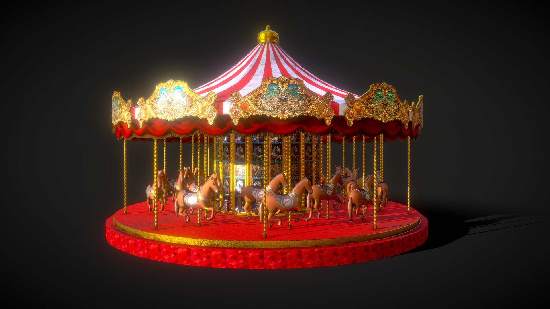 Luxurious Carousel 3d model