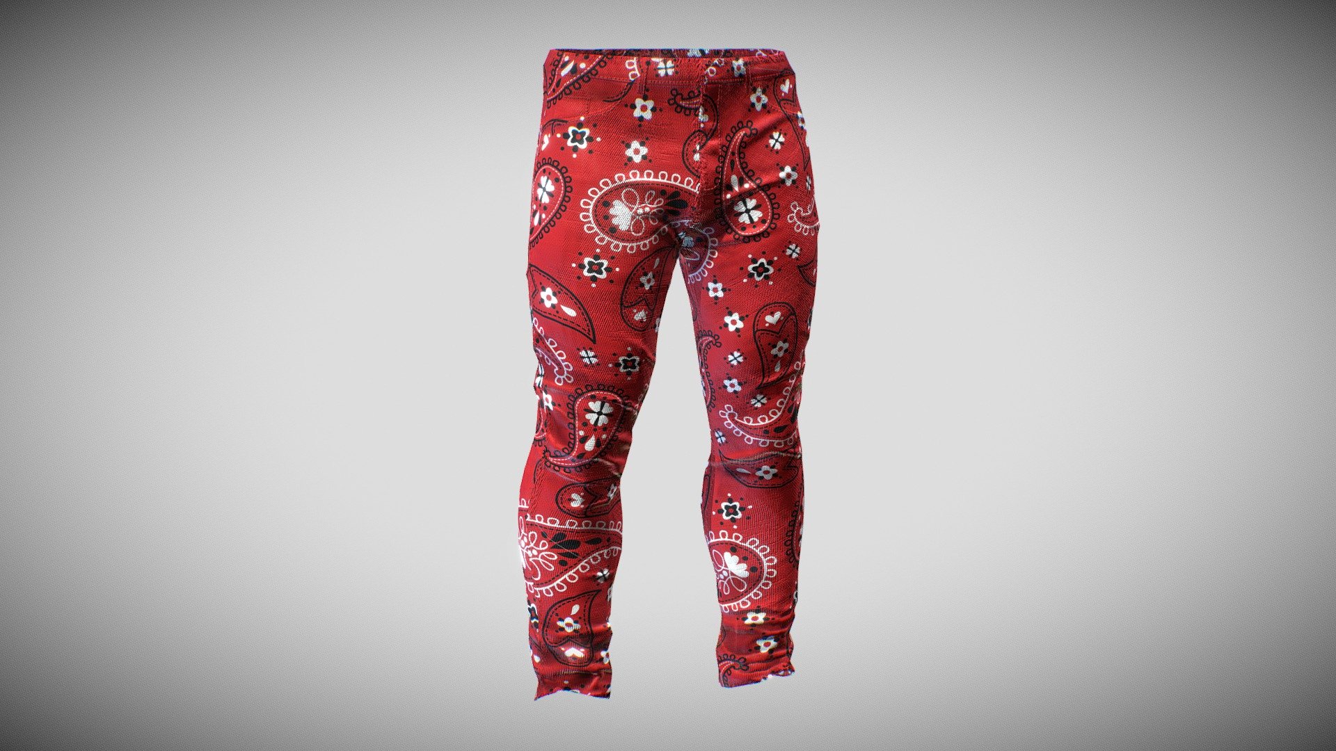 Red Paisley Jeans (Metahuman Ready) 3d model