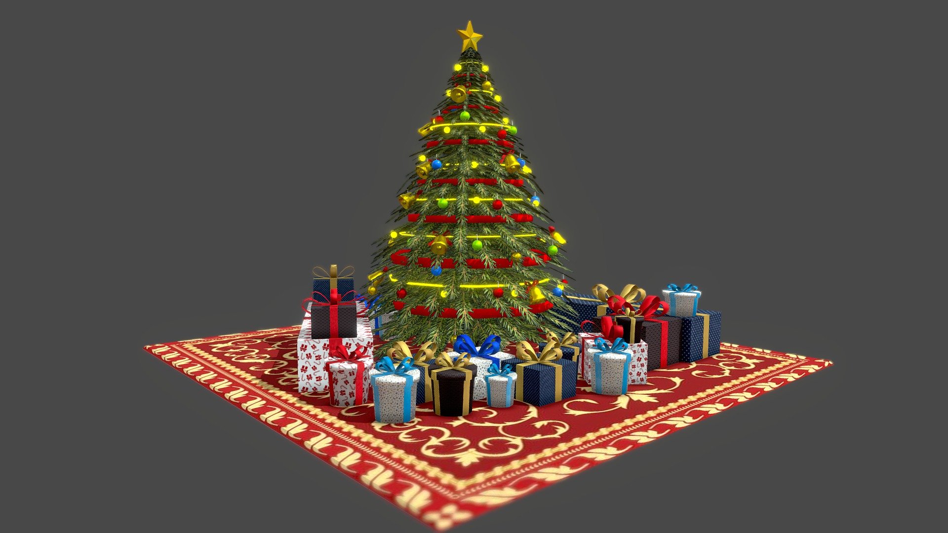 Christmas Tree Gifts 3d model