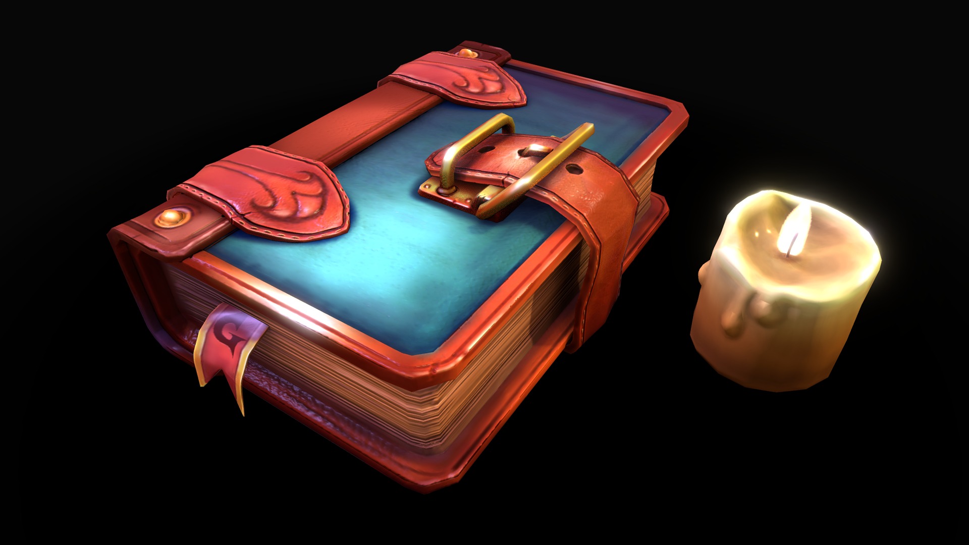 Old Leather Book  (ZBrush Test 02) 3d model