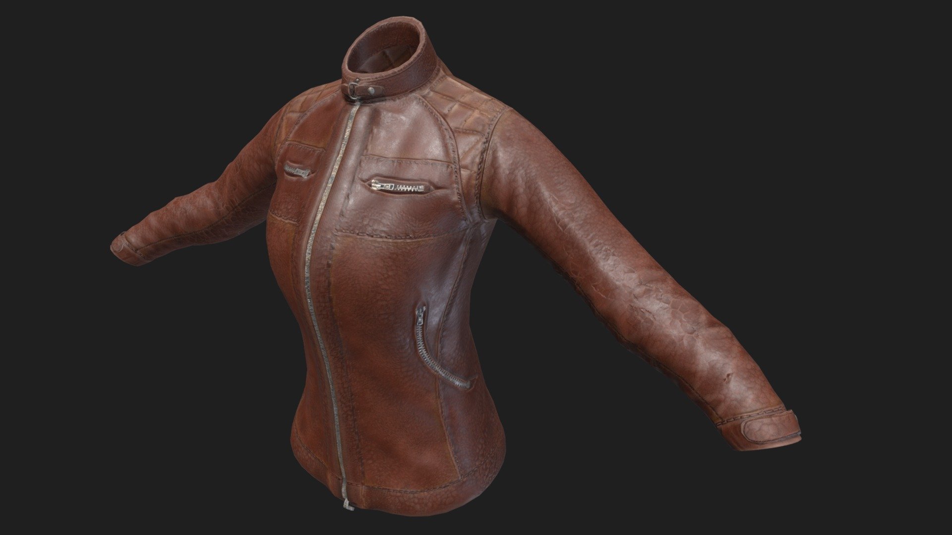 Leather Biking Jacket 3d model