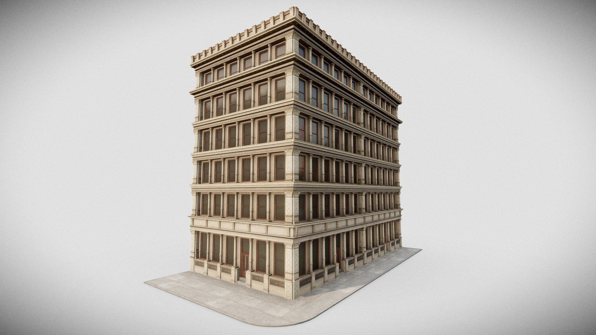 Low Poly Manhattan Cast Iron SoHo Building 3d model