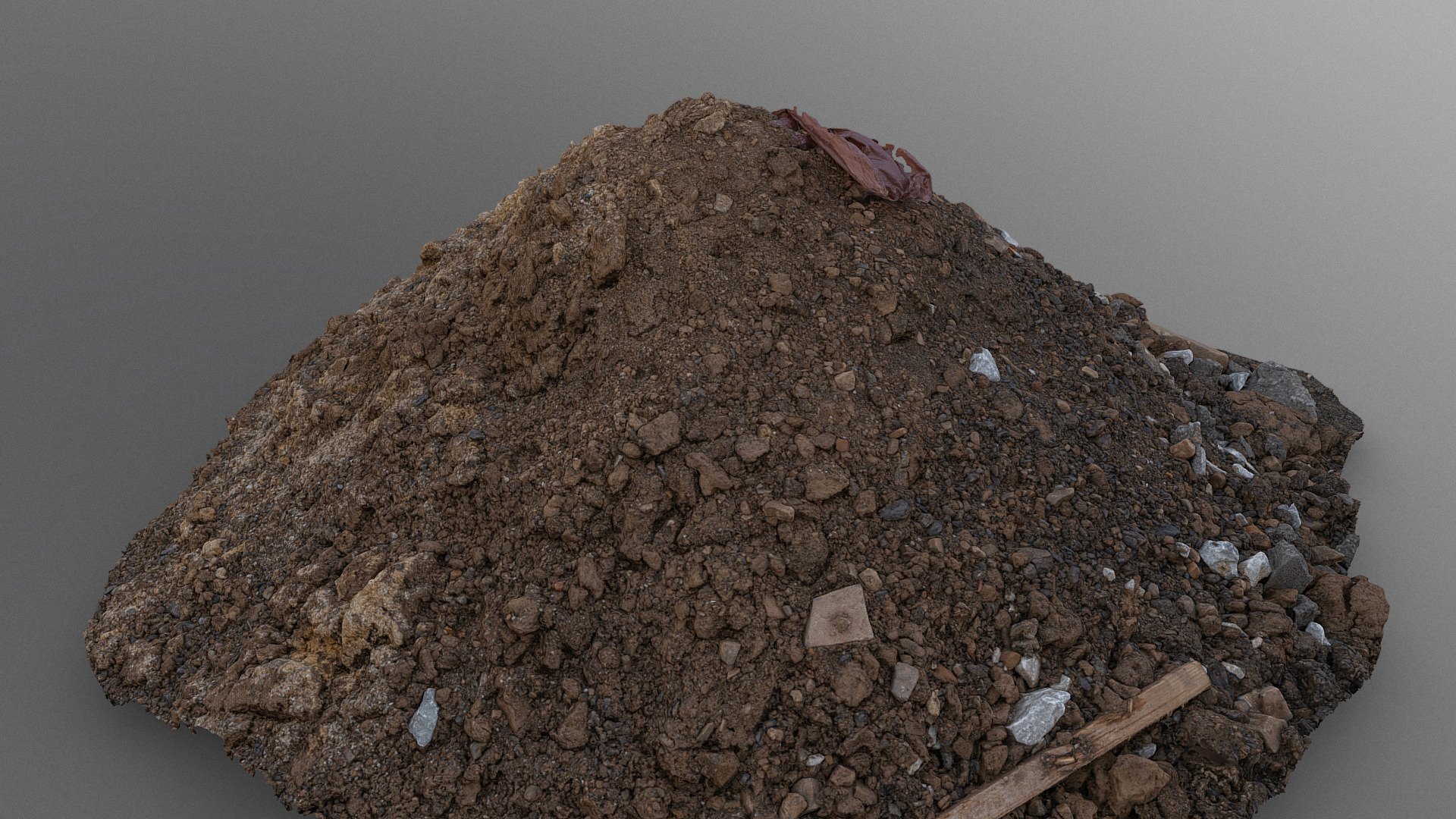 Brown soil pile 3d model