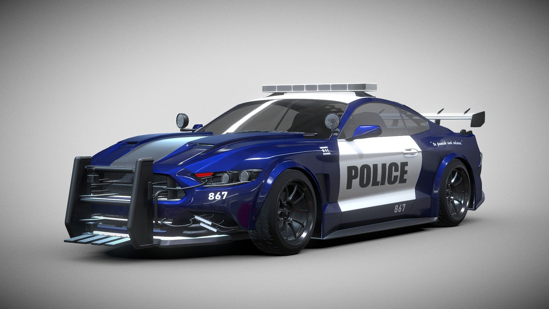 Ford Mustang Police 3d model