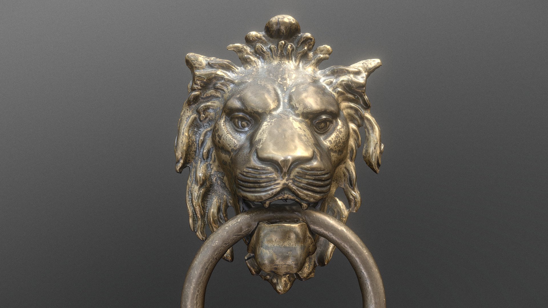 Lion door knocker 3d model