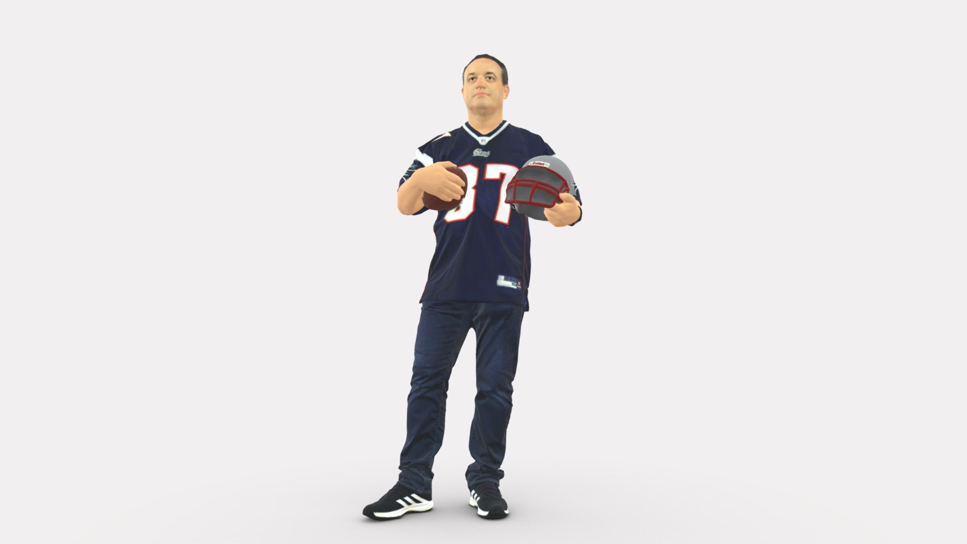 Man in new england patriots jersey 0924 3d model