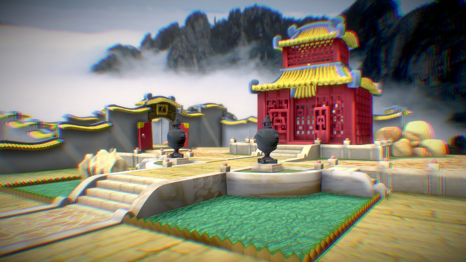 Chinese style garden Small courtyard 3D model 3d model