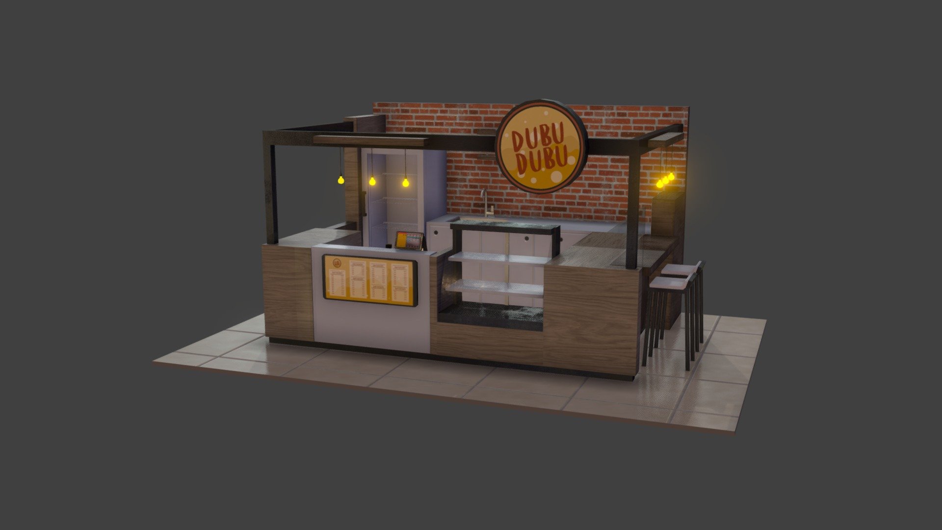 Mall Kiosk 3d model