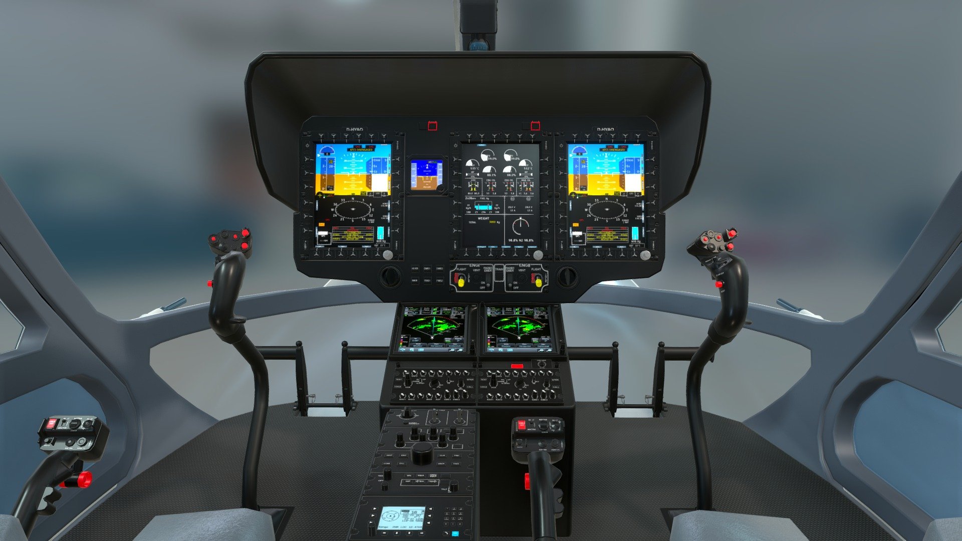 Airbus H145 Cockpit 3d model