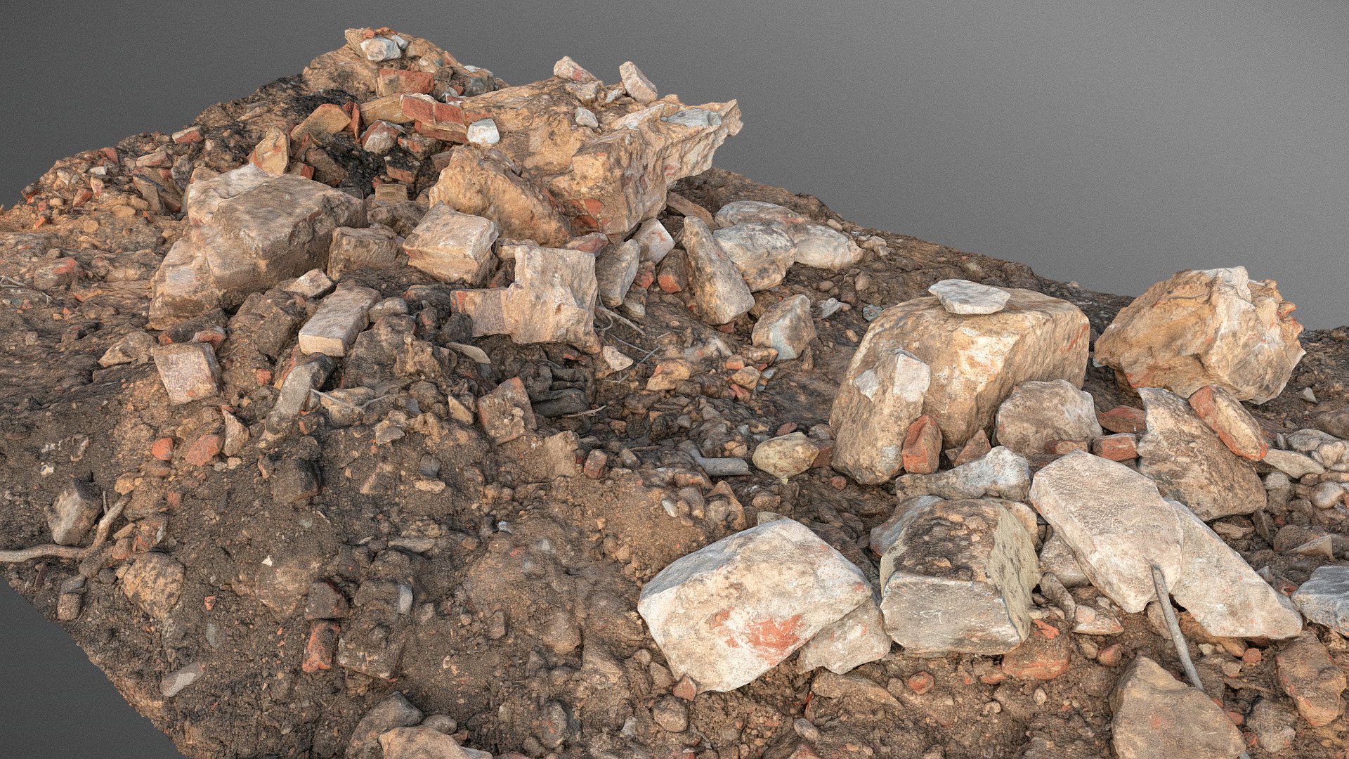 Broken concrete rubble 3d model