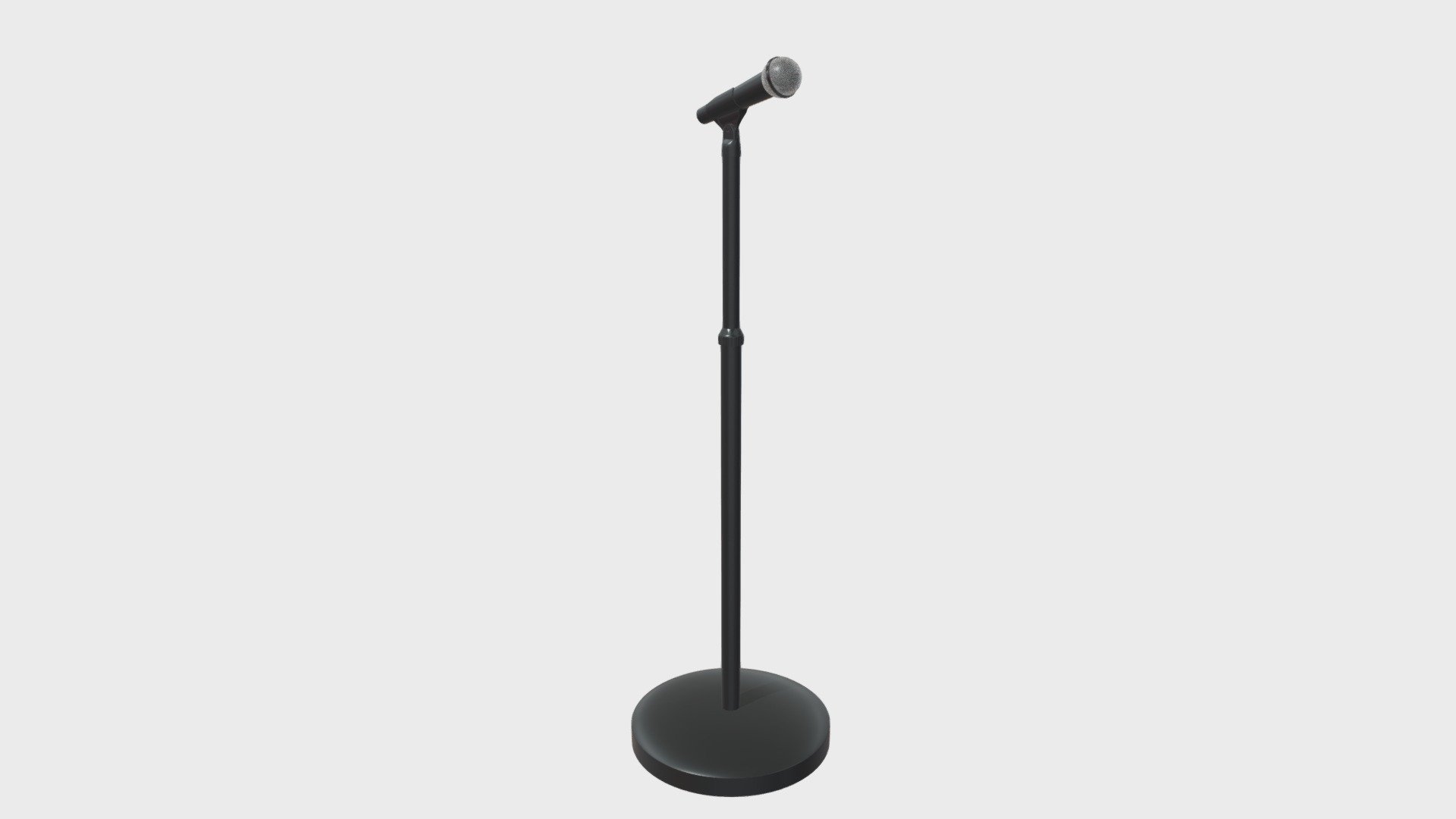 Microphone on stand with round base 3d model