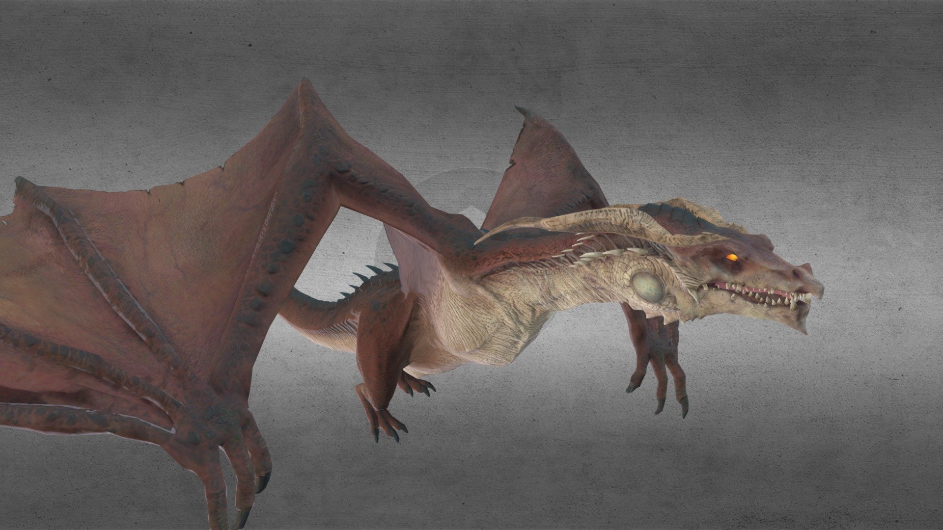 High detailed Dragon Animation running 3d model