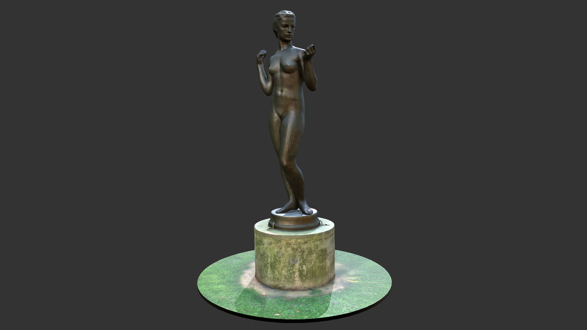 Bronze woman statue 3d model